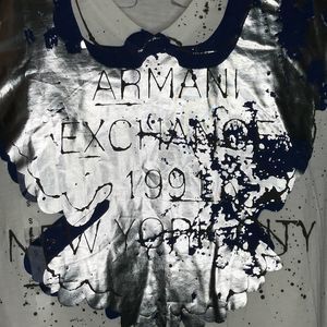 Armani Exchange Silver Foil Graphic Tee